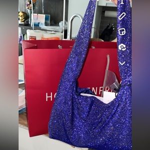 KARA Mini Crystal Sequin Bag in Purple